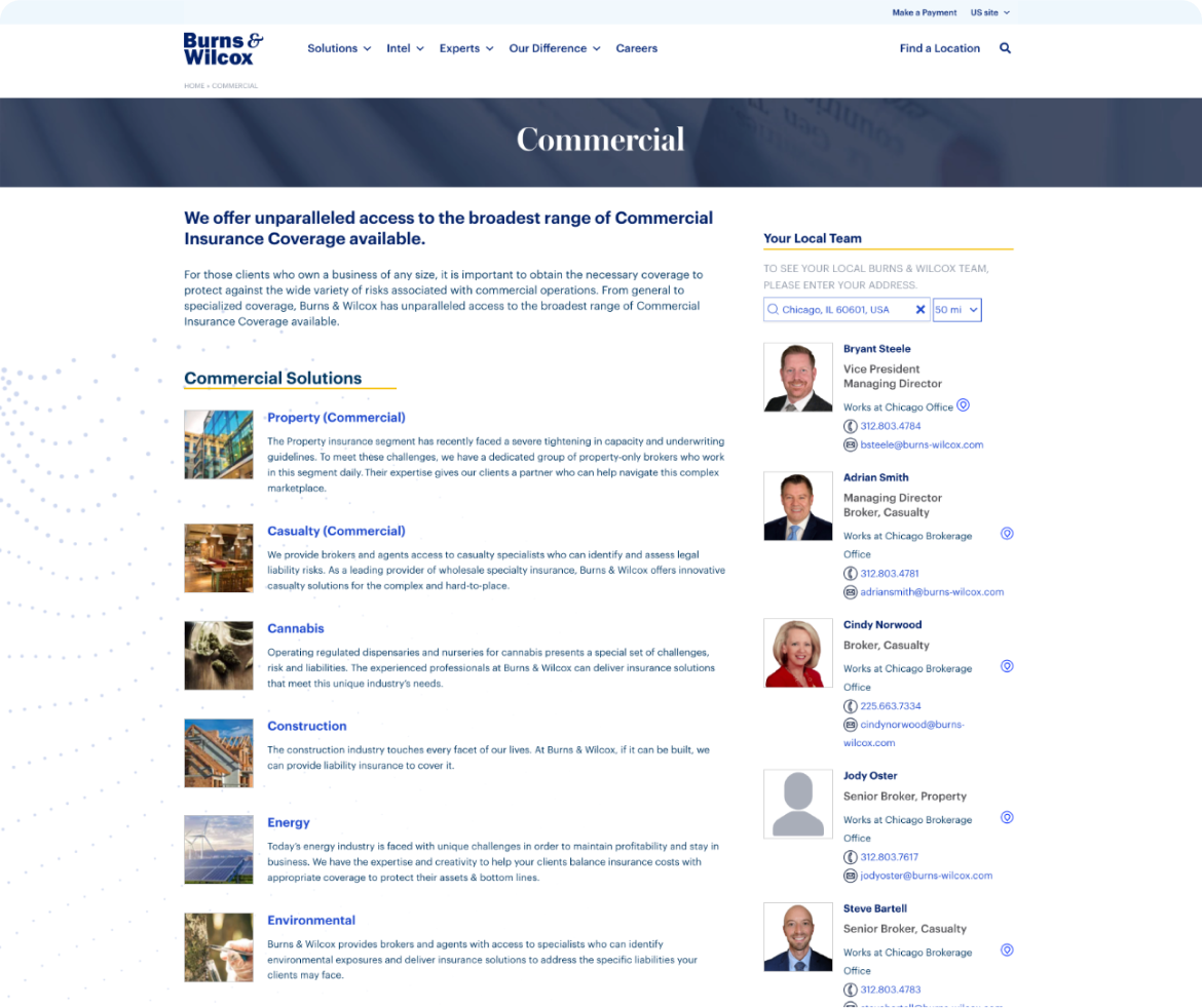 Our work Burns & Wilcox